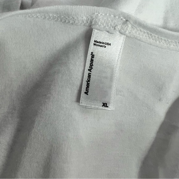 NEW American Apparel White Long Sleeve Basic Scoop Neckline Women’s Size XL - Picture 2 of 4
